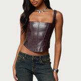 Shana Faux Croc Corset