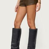 Reese Studded Faux Leather Micro Shorts