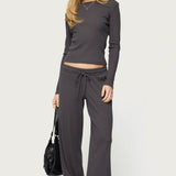 Cicilia Long Sleeve Ribbed T Shirt