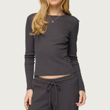 Cicilia Long Sleeve Ribbed T Shirt