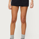 Giselle Wrap Denim Mini Skirt