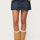 Fatama Denim Mini Skirt