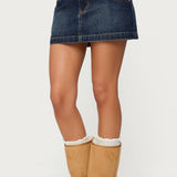 Fatama Denim Mini Skirt