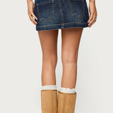 Fatama Denim Mini Skirt