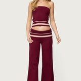 Kaliya Stripey Strapless Knit Top