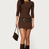 Jadey Boat Neck Mini Dress