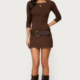 Jadey Boat Neck Mini Dress