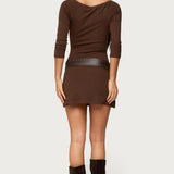 Jadey Boat Neck Mini Dress
