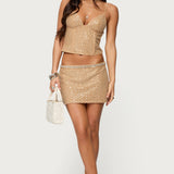Jenny Beaded Mesh Boned Top