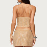 Jenny Beaded Mesh Boned Top