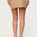 Jenny Beaded Mesh Mini Skirt