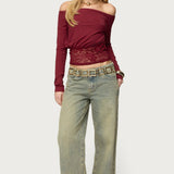 Dorona Lacey Off Shoulder Top