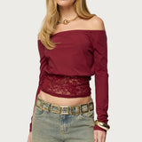 Dorona Lacey Off Shoulder Top