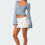 Lacey Long Sleeve Knit Top