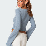Lacey Long Sleeve Knit Top
