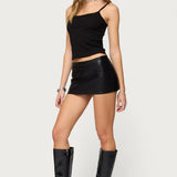 Viki Faux Leather Mini Skort