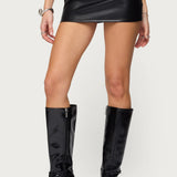Viki Faux Leather Mini Skort