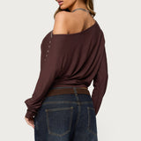 Paola Off Shoulder Stud Top
