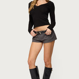 Larna V Neck Ribbed T Shirt