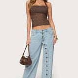Zolah Lace Straight Neck Halter Top