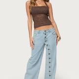 Zolah Lace Straight Neck Halter Top