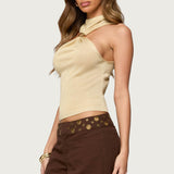 Nalia Gathered Ring Glitter Knit Top