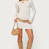Noria Sheer Flared Sleeve Mini Dress