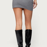 Havana Grommet Ribbed Foldover Mini Skort