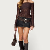 Built In Bra Off Shoulder Lace Top