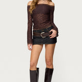 Built In Bra Off Shoulder Lace Top