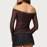 Built In Bra Off Shoulder Lace Top