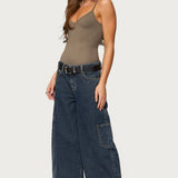 Teaghan V Neck Fitted Bodysuit