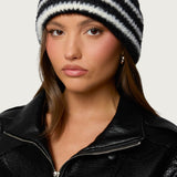 Striped Fuzzy Knit Beanie