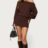 Eve Off Shoulder Knit Mini Dress
