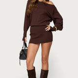 Eve Off Shoulder Knit Mini Dress