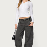Jaelyn Ribbed Henley T Shirt