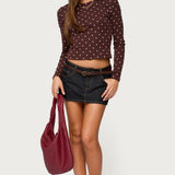 Daliya Polka Dot Long Sleeve Top