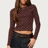 Daliya Polka Dot Long Sleeve Top