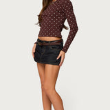 Daliya Polka Dot Long Sleeve Top