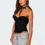 Marnie Velvet Embroidered Corset