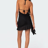 Soho Open Back Ruffle Mini Dress
