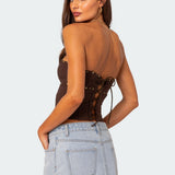 Darcy Studded Lace Up Corset