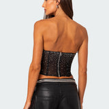 Sheer Rhinestone Corset