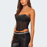 Sheer Rhinestone Corset