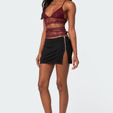 Spice Cut Out Sheer Lace Tank Top