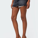 Washed Denim Mini Skirt