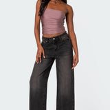 Maxeen Shiny Gathered Tube Top