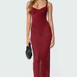 Mesh Built In Bodysuit Maxi Dress