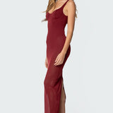 Mesh Built In Bodysuit Maxi Dress