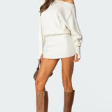 Eve Off Shoulder Knit Mini Dress
